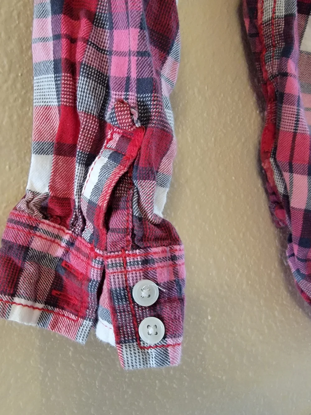 Girls Old Navy Red Plaid Shirt And 2 Jeans Lot